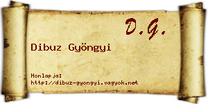Dibuz Gyöngyi névjegykártya